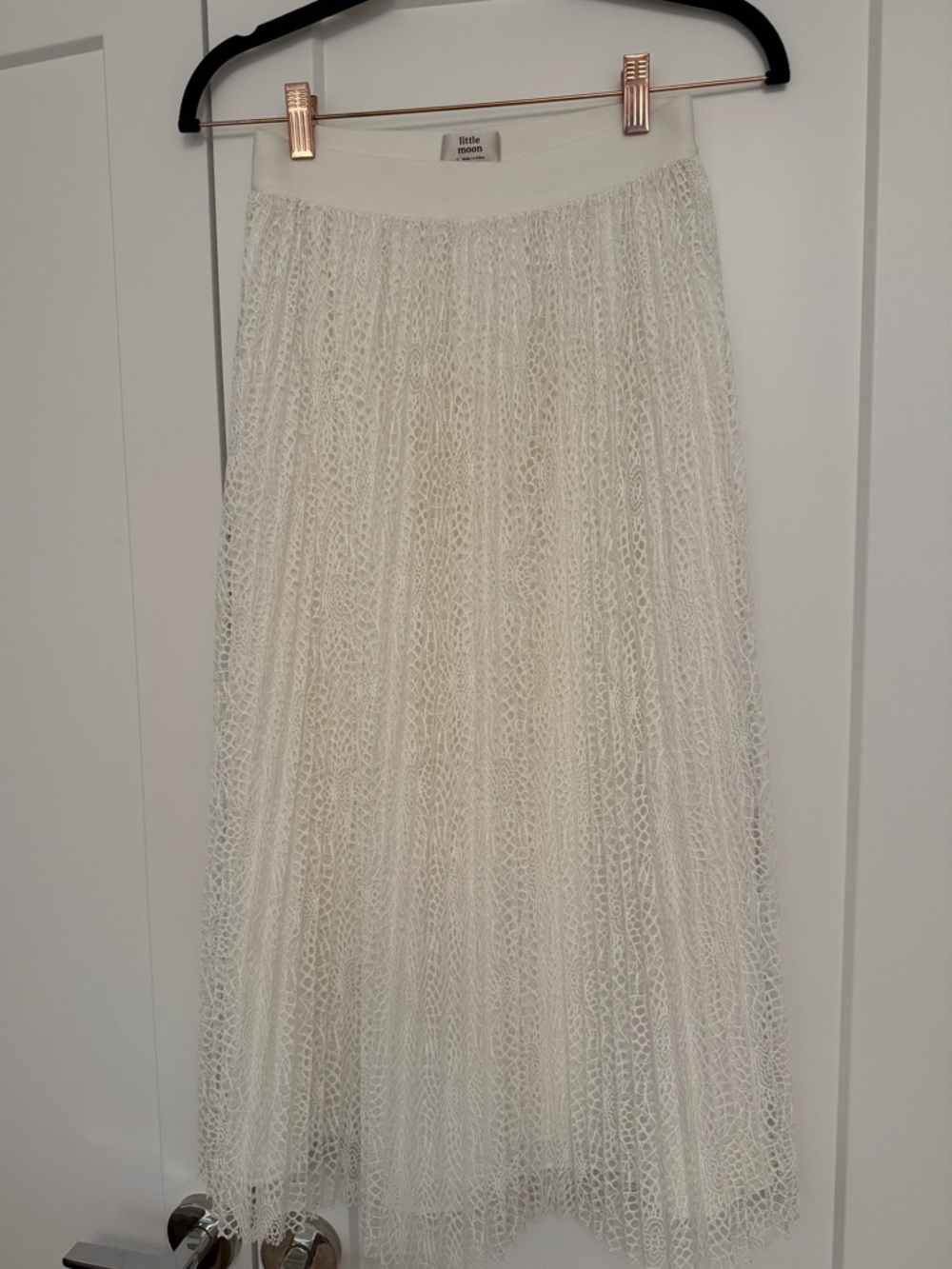 Little Moon Ivory Lace Midi Skirt